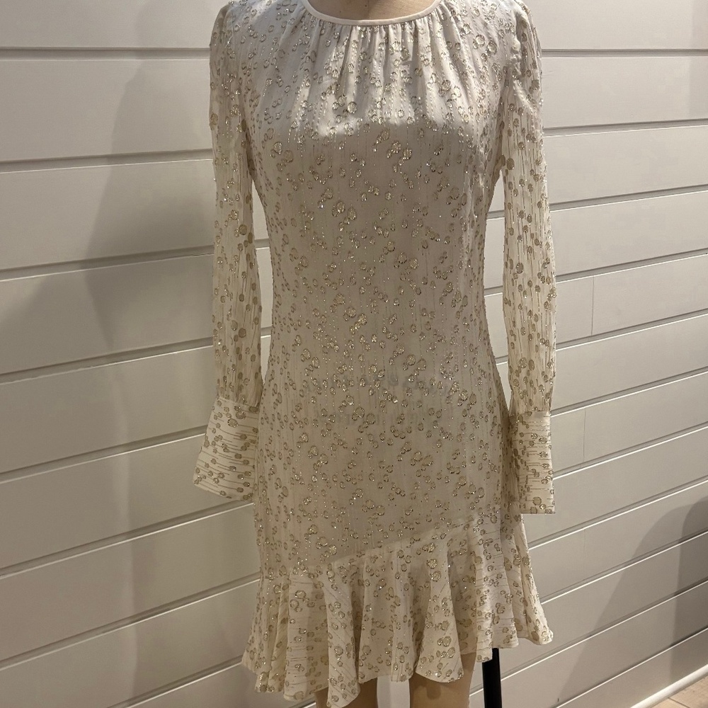 DEREK LAM 10 CROSBY DRESS,  SIZE 0, IVORY